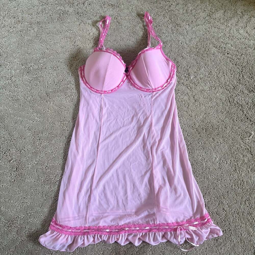 Rampage Pink Lace Babydoll Nightie